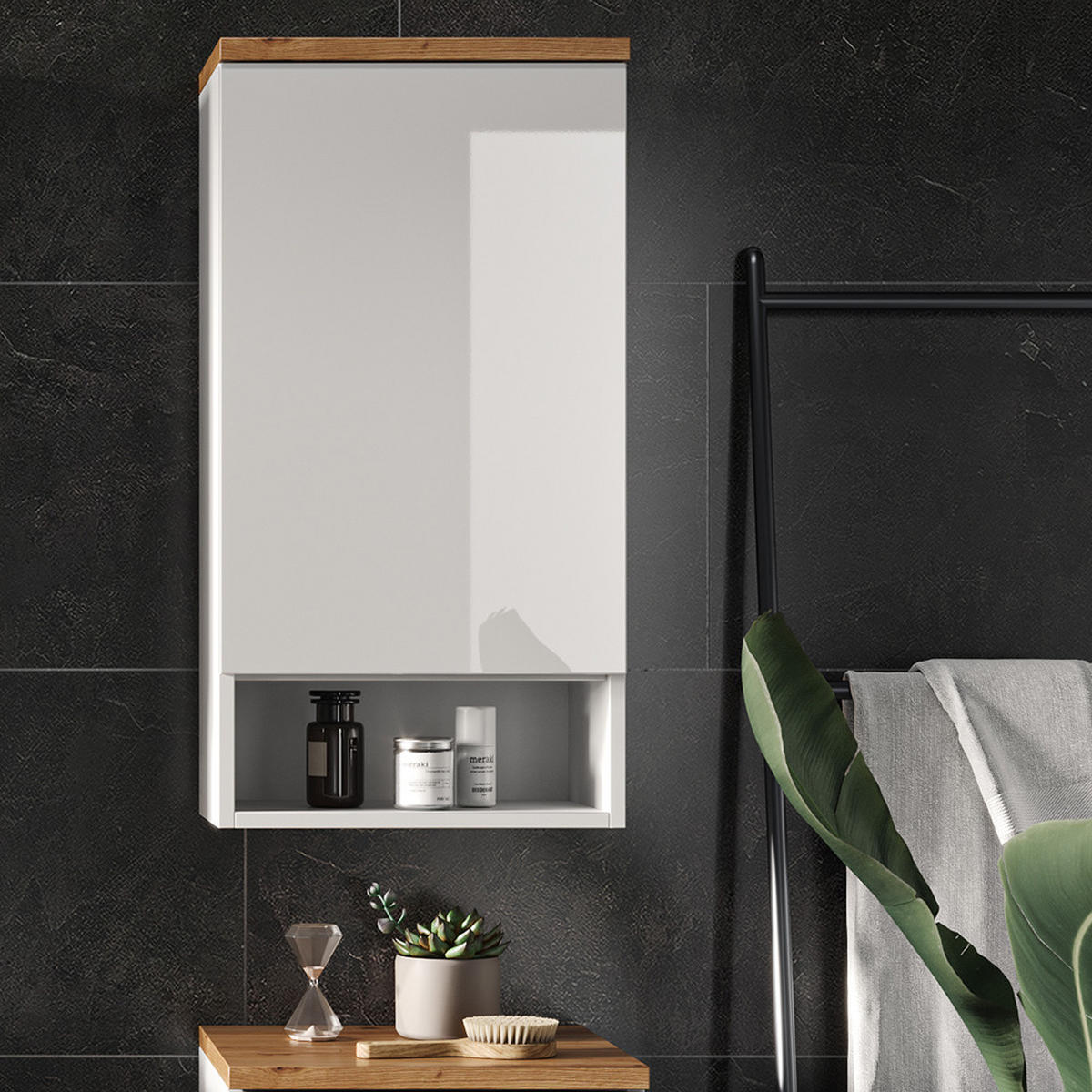 Weiß/Eiche Artisan, Holzwerkstoff (40/77.5/27cm) - Vicco