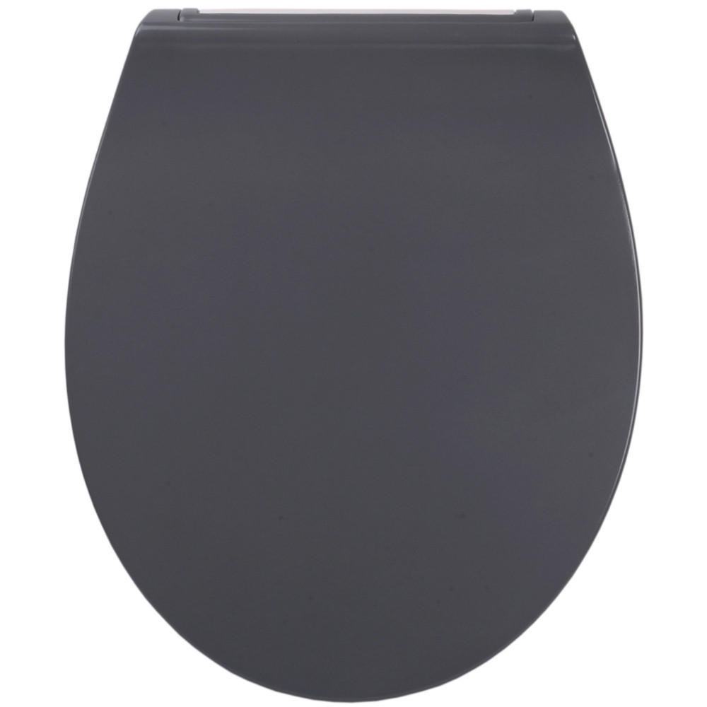 WC-SITZ mit Absenkautomatik Flat Grau - Grau, Holzwerkstoff (38/6/47cm) - Sanilo