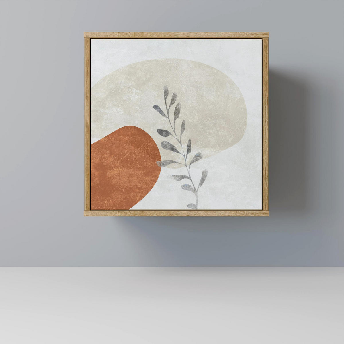 SIDEBOARD TRANQUIL TWIG, Eichefarben, 57,5x42x77,5 cm, Schräge Buchenholzfüße - Eichefarben/Buchefarben, Holzwerkstoff/Buchenholz (57.5/77.5/42cm) - SpaceRebels