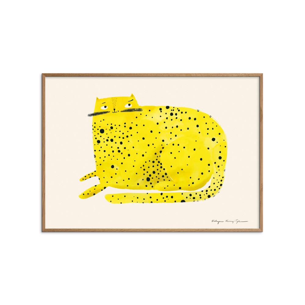POSTER mit Rahmen Wild Apple - Cat - Eichefarben/Gelb, Holz/Papier (30/40cm) - Poster&Frame