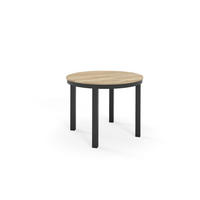 ESSTISCH BERNARDIN - Hellbraun/Schwarz, Holzwerkstoff/Metall (100/100/76cm) - Meblini