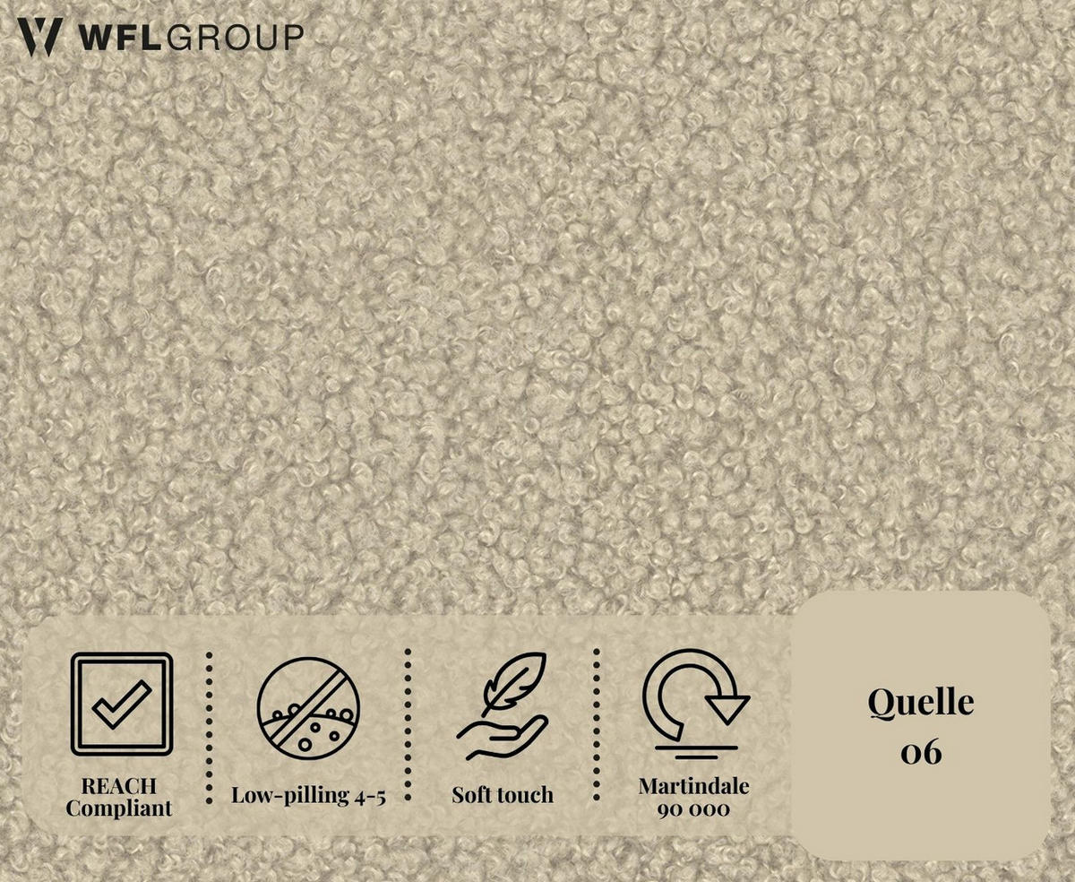 POLSTERBETT Terra mit Bettkasten, Beige Boucle 140x200 cm - Beige/Birkefarben, Holz/Holzwerkstoff (140/200cm) - WFL GROUP