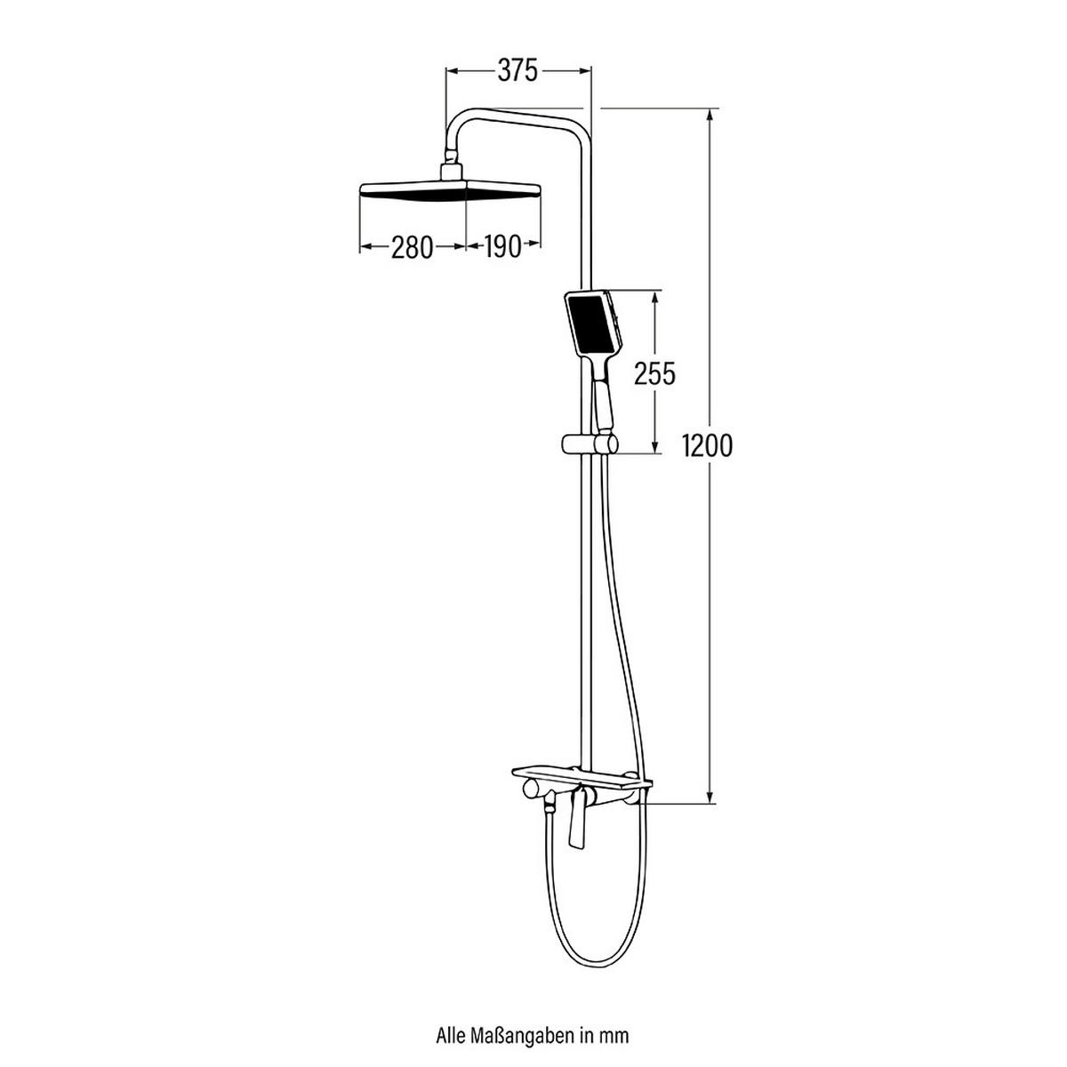 DUSCHARMATUR ICONIC - Weiß - Weiß, Metall (28/120/37.5cm) - Home Deluxe