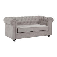 2-SITZER-SOFA - Stoff - Grau - CHESTERFIELD - Grau, Textil (168/72/88cm) - Vente-Unique