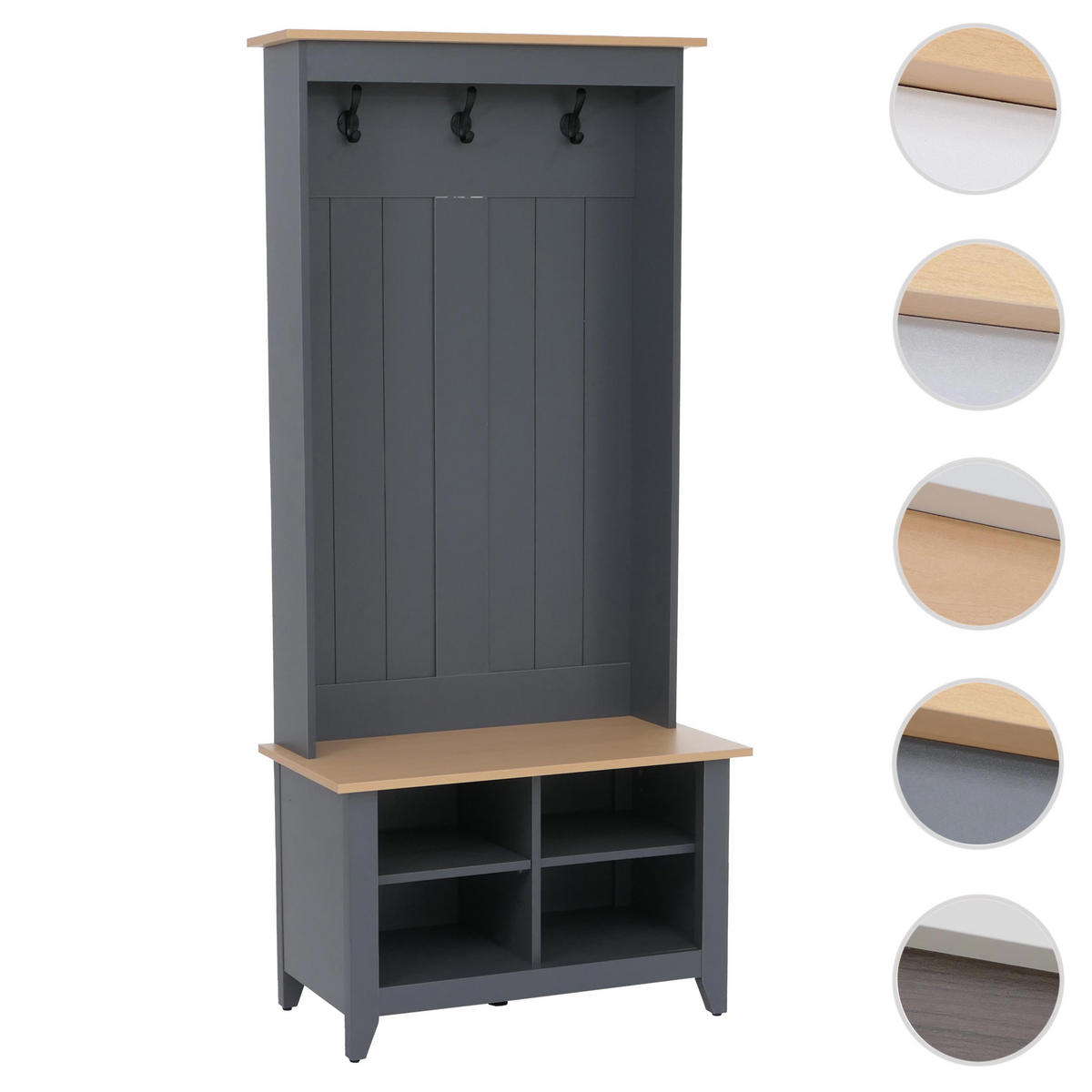 GARDEROBE Dunkelgrau, Beige - Dunkelgrau/Beige, Holz (76/170/39cm) - MCW
