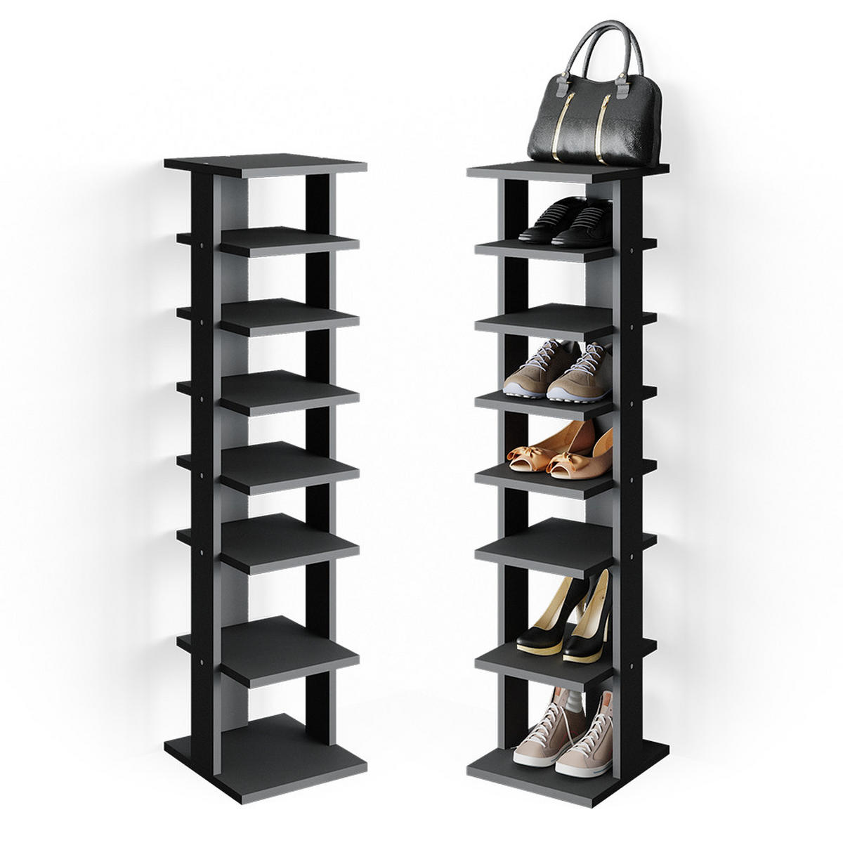 SCHUHSCHRANK Sara Anthrazit 26.7 x 110 cm - Anthrazit, Holzwerkstoff (26.7/110/27.7cm) - Vicco