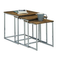 3XBEISTELLTISCHE - Multicolor, Holzwerkstoff/Metall (40/40/42cm) - Relaxdays