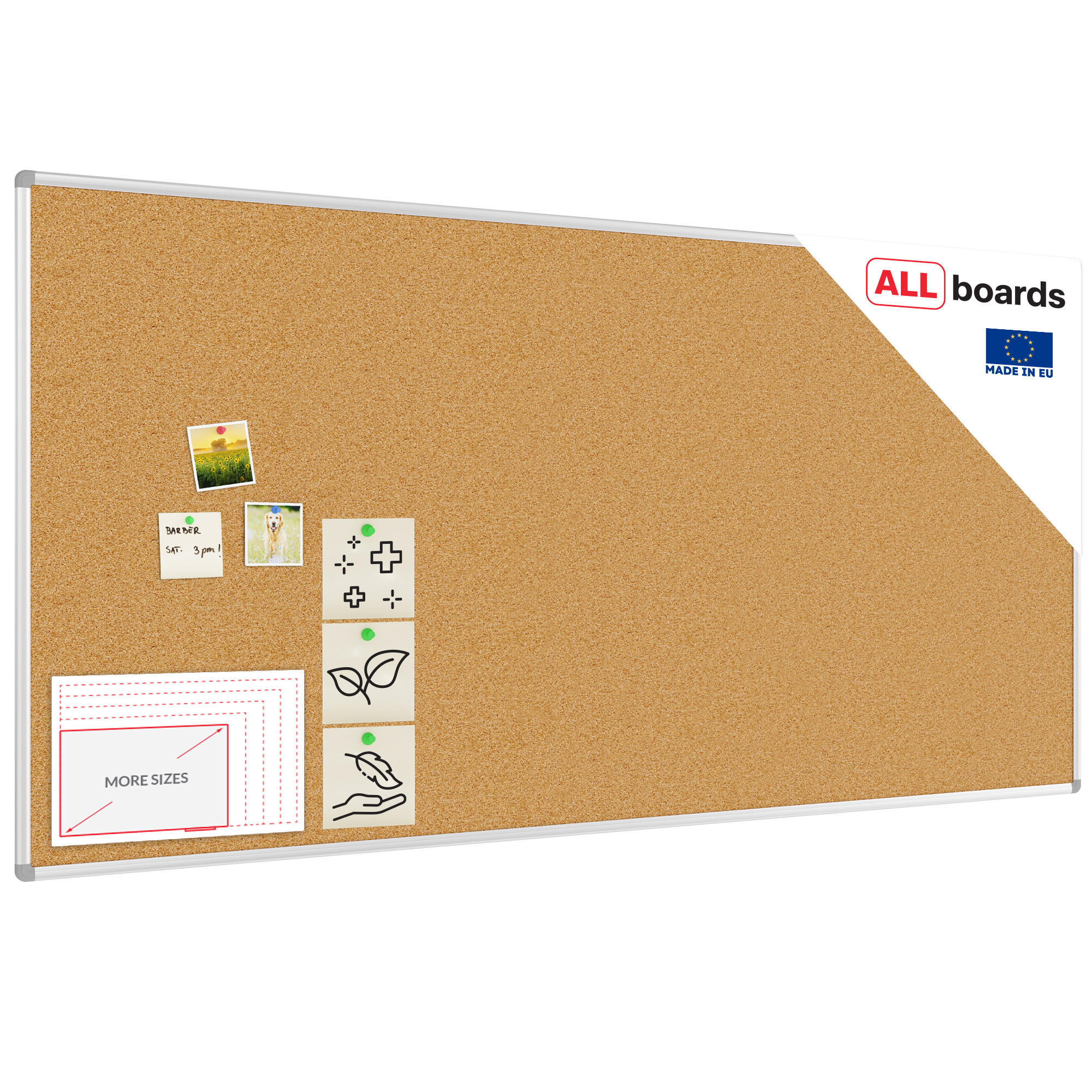PINNWAND mit Alurahmen 200x100cm - Multicolor, Holz (200/100/1.6cm) - ALLboards