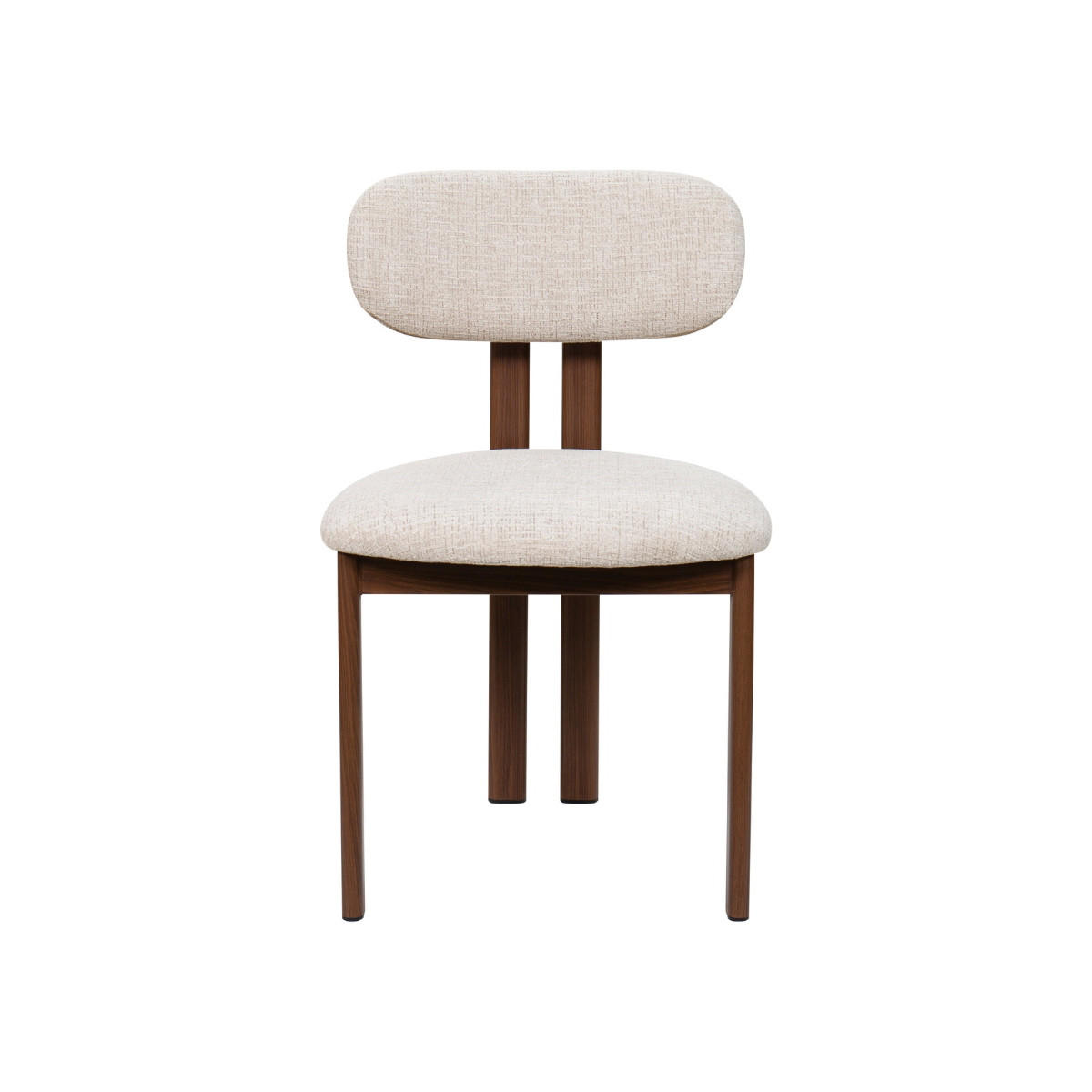 ESSZIMMERSTUHL 2er Set aus Stoff, beige/walnuss - Beige, Textil (51/81/53cm) - Giga Meubel