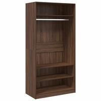 KLEIDERSCHRANK BRAUN EICHE-OPTIK 100X50X200 CM HOLZWERKSTOFF - Braun, Holz (50/200/100cm) - vidaXL