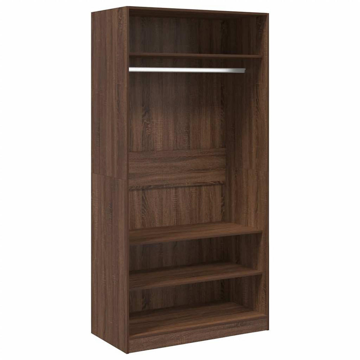 KLEIDERSCHRANK BRAUN EICHE-OPTIK 100X50X200 CM HOLZWERKSTOFF - Braun, Holz (50/200/100cm) - vidaXL
