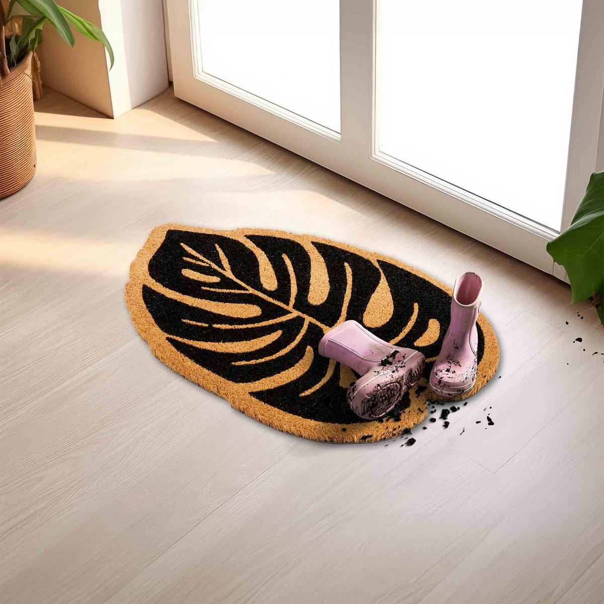 SCHMUTZFANGMATTE COCO SMART MONSTERA - Schwarz, Textil (40/60cm) - Astra