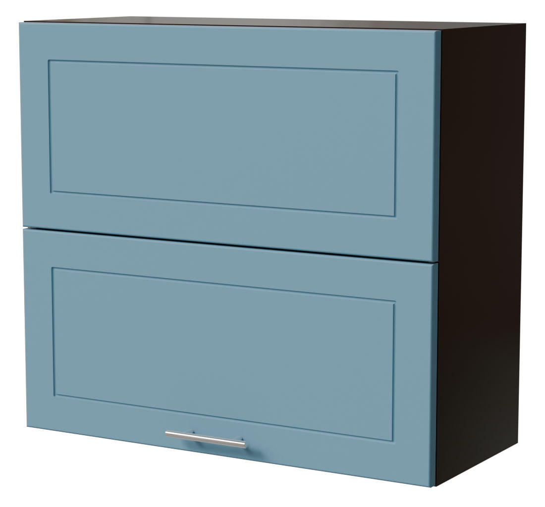 KLAPPHÄNGESCHRANK Bari W8B/80-AV Schwarz / RAL 5024 pastellblau 80 / 32,5 / 72cm - Blau/Schwarz, Holz/Holzwerkstoff (80/72/32.5cm) - Feldmann-Wohnen