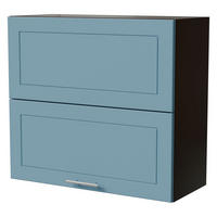 KLAPPHÄNGESCHRANK Bari W8B/80-AV Schwarz / RAL 5024 pastellblau 80 / 32,5 / 72cm - Blau/Schwarz, Holz/Holzwerkstoff (80/72/32.5cm) - Feldmann-Wohnen