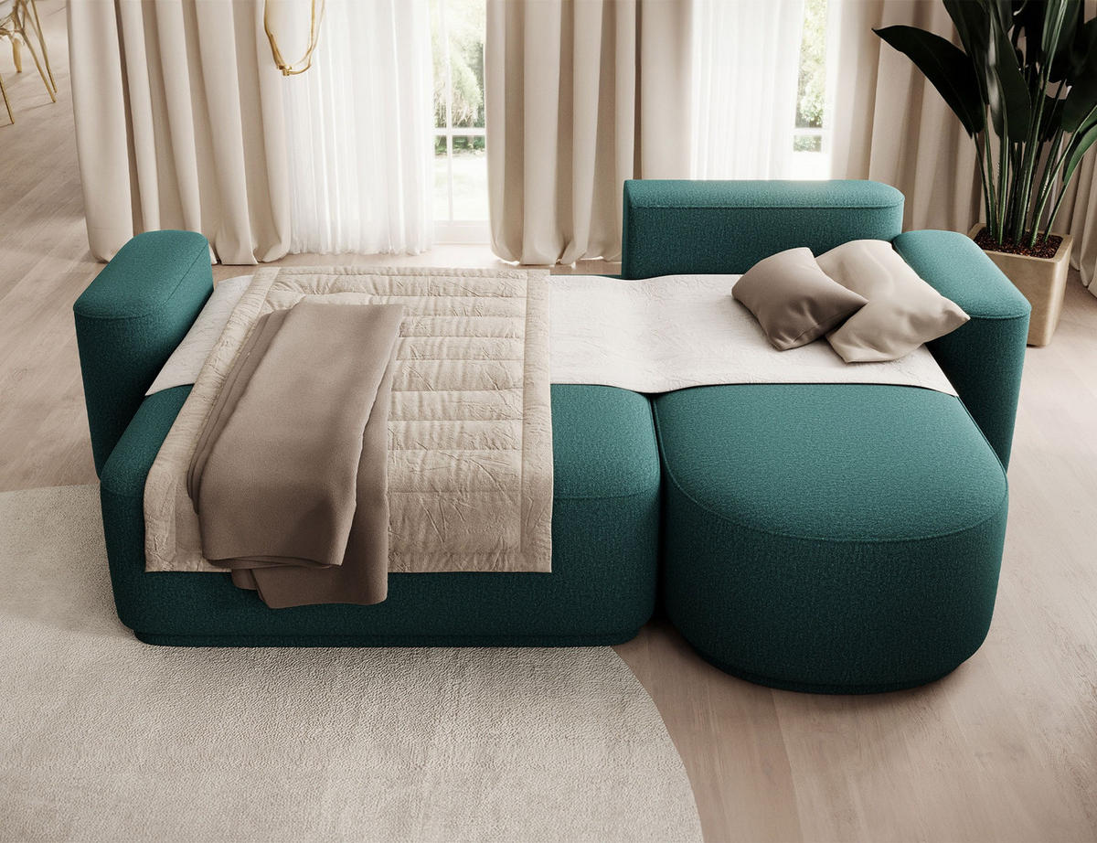 ECKSOFA RUMA - Dunkelgrün (Enjoy 35) - Dunkelgrün, Holzwerkstoff (285/180cm) - Möblo
