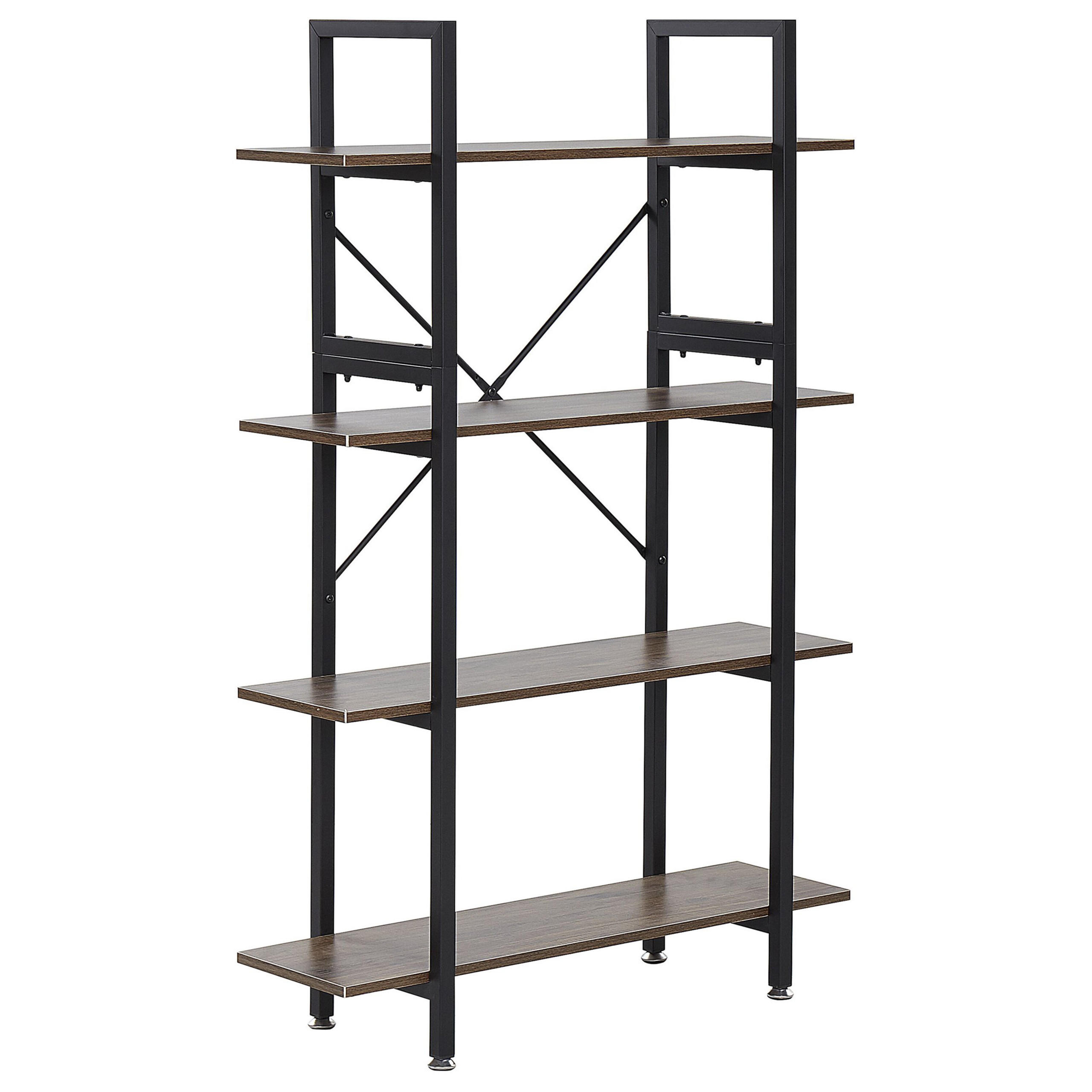 REGAL 4 Fächer Darby - Dunkelbraun, Holzwerkstoff (90/140/30cm) - Beliani