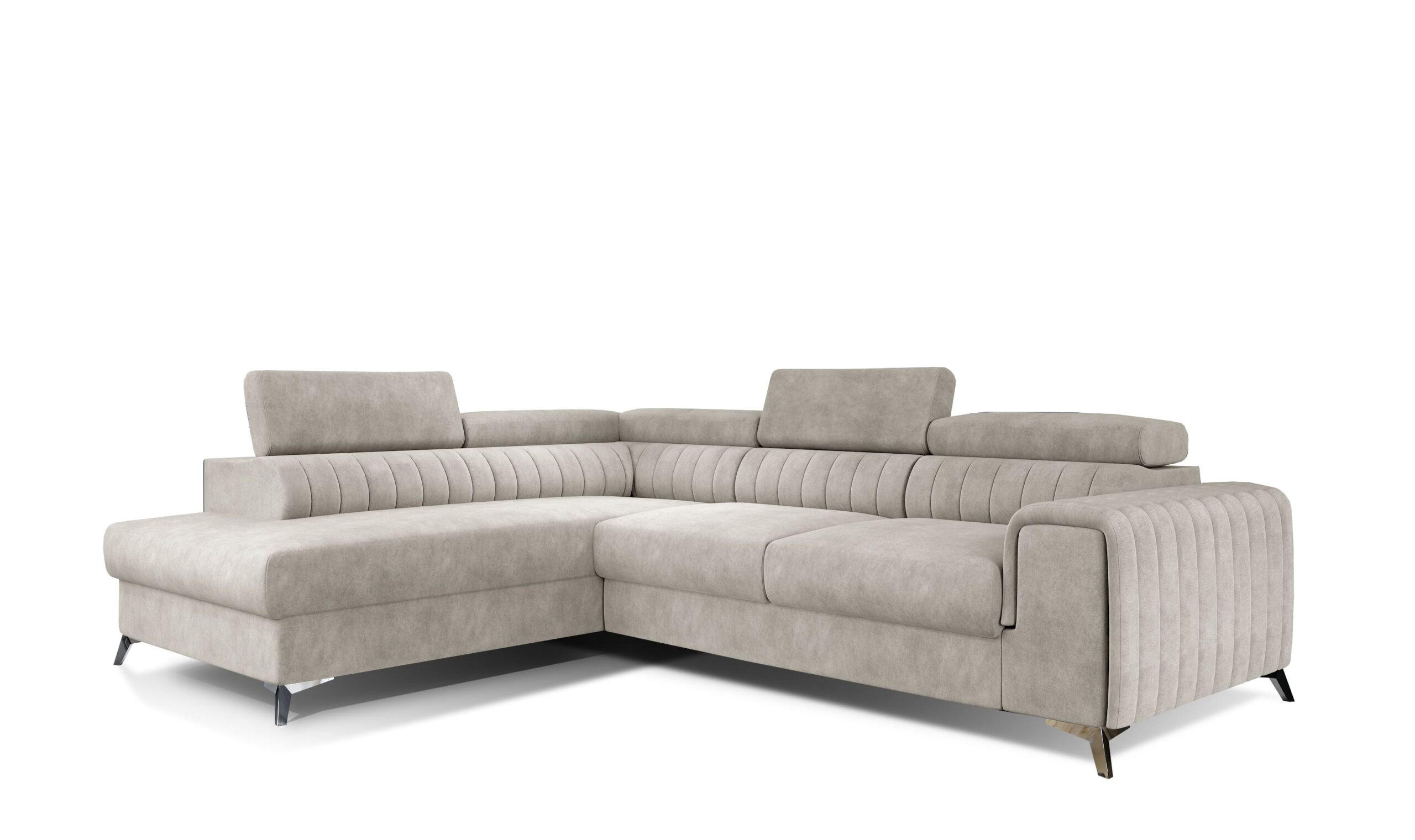 ECKSOFA - OLIVIER (Links, Beige) - Beige, Textil (275/205cm) - Möblo