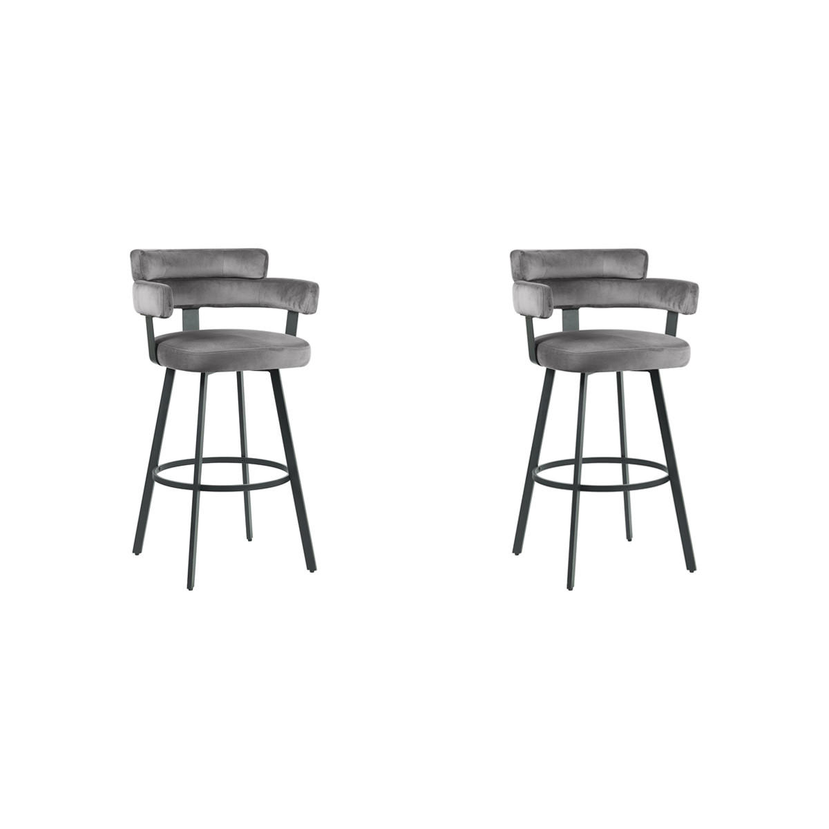BARHOCKER Bardio Grau 52/56/101 cm 2er-Set - Grau, Textil (56/101/52cm) - LABEL51