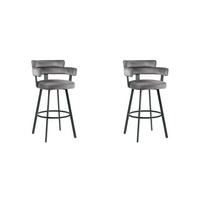 BARHOCKER Bardio Grau 52/56/101 cm 2er-Set - Grau, Textil (56/101/52cm) - LABEL51