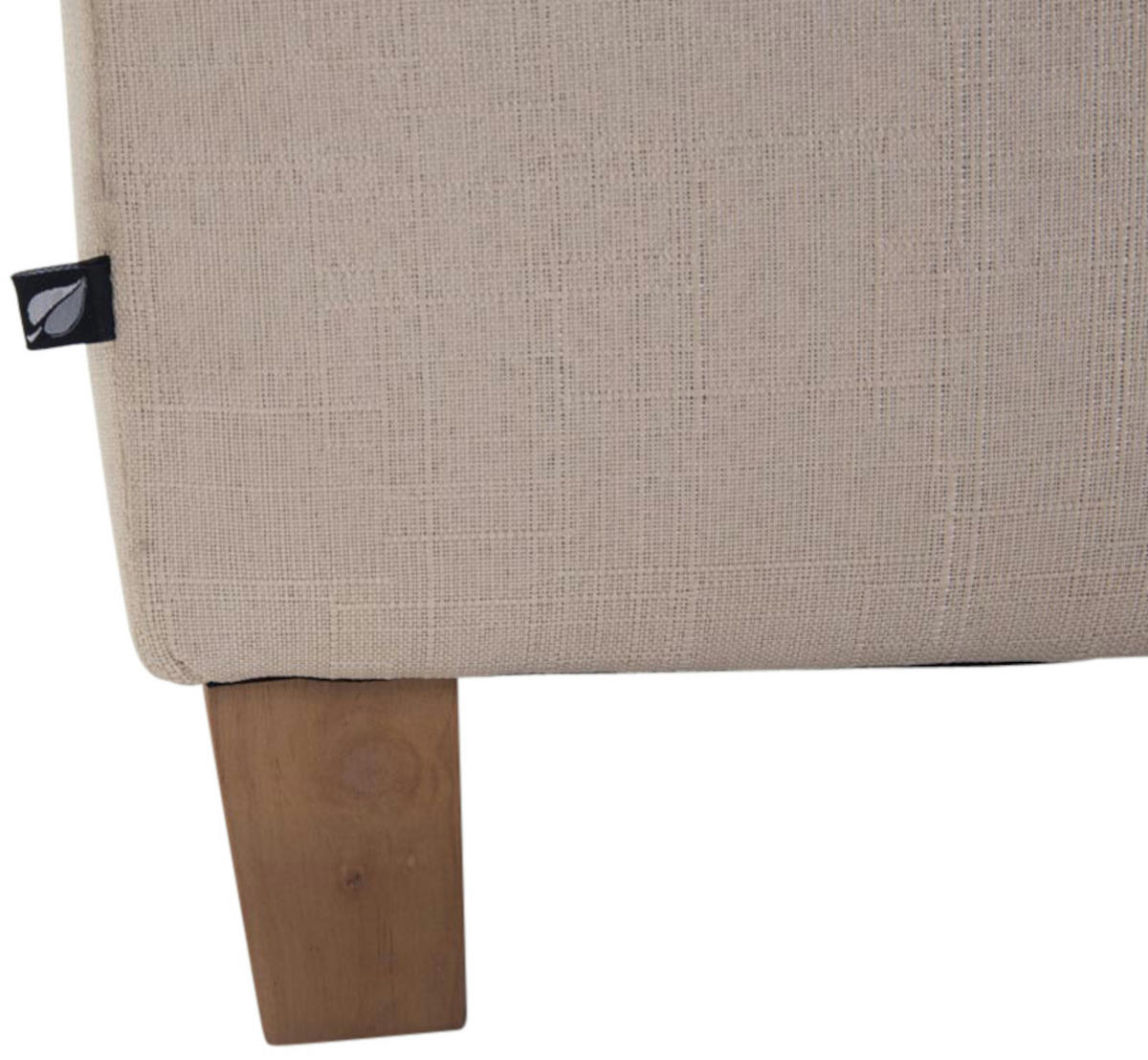 SITZWÜRFEL 2er Set Stoff creme - Creme, Holz/Textil (45/46/45cm) - CLP