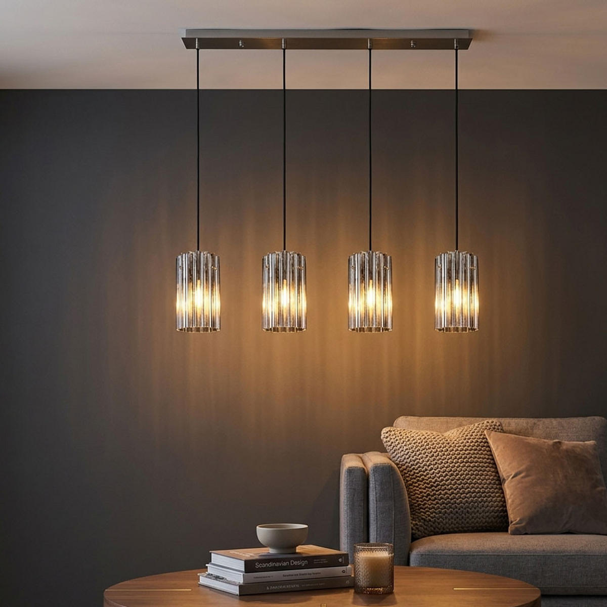 LED HÄNGELEUCHTE Metall Silber - Silberfarben, Glas (80/11.5/120cm) - Globo Lighting