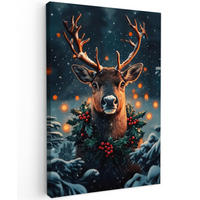 SLIKA NA PLATNU Jelen 90x140 cm - temno rjava, tekstil (90/140cm) - MuchoWow