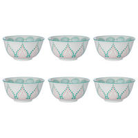 SCHALE (6er Set) Ornaments - Pink/Grün, Keramik (14/14/7cm) - Butlers