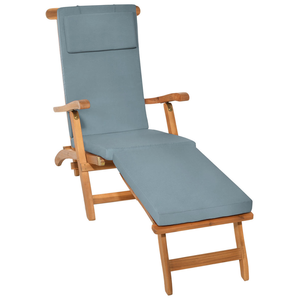 DECKCHAIRAUFLAGE Loftlux DC 175x45x5cm Taubenblau - Blaugrau, Textil (45/175cm) - Beautissu 