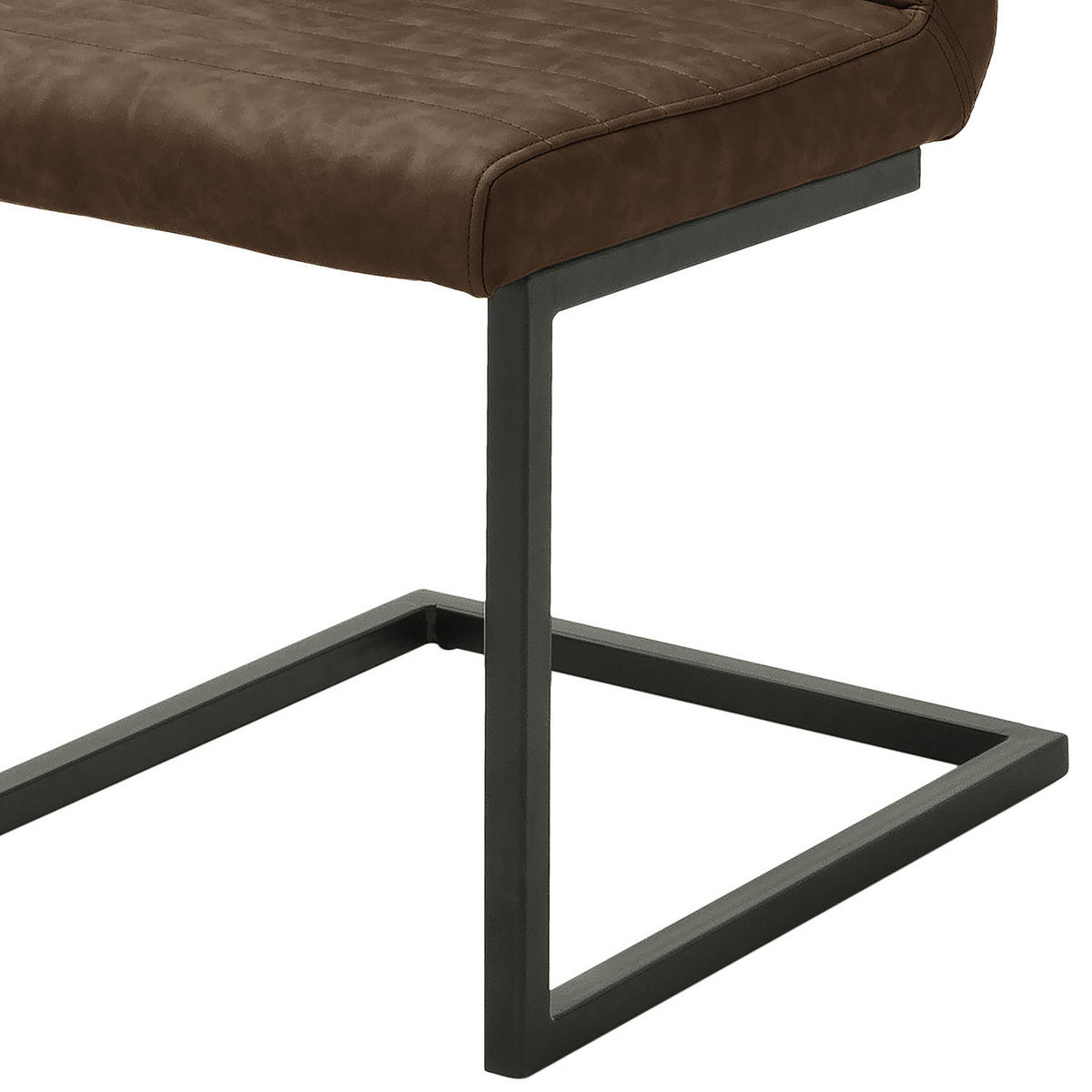 FREISCHWINGER - 2er-Set - Vintage Kunstleder - Schwarz/Braun, Kunststoff/Metall (47/86/63cm) - home24