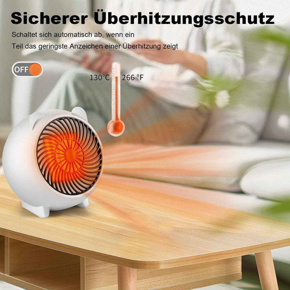HEIZUNGSLÜFTER Hitzebringer - Weiß, Kunststoff (18/14/18cm) - Nettlife