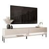 LOWBOARD RTV Schrank CALANTE 180 cm auf geraden schwarzen Beinen - Kaschmir/Schwarz, Holzwerkstoff/Metall (180/44/35cm) - Lookway