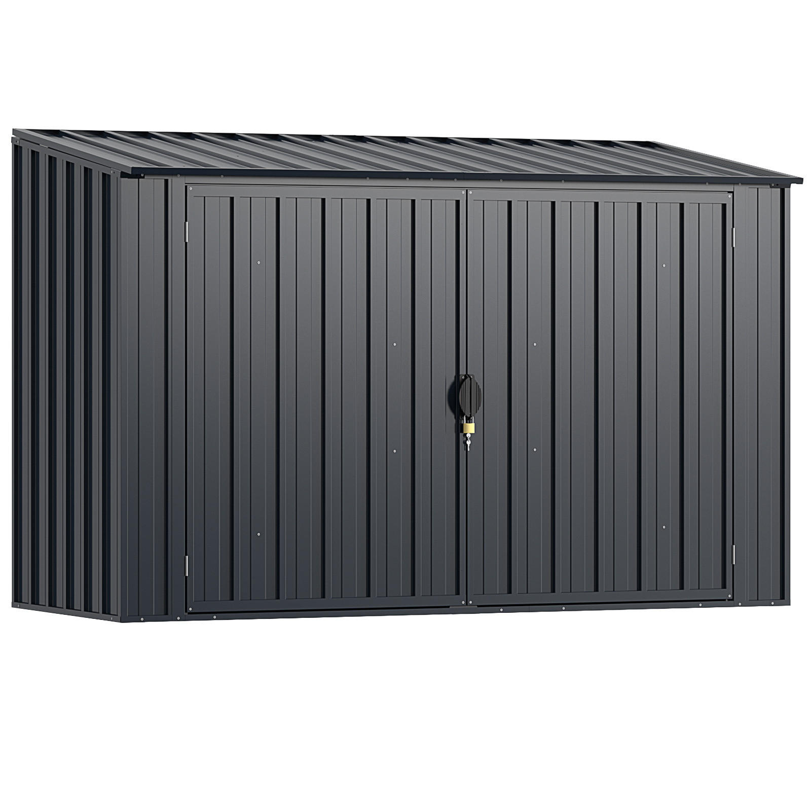 BOX NA POPELNICE s uzamykatelnými dveřmi šedá - šedá, kov (158/127/79cm) - COSTWAY