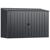 BOX NA POPELNICE s uzamykatelnými dveřmi šedá - šedá, kov (158/127/79cm) - COSTWAY