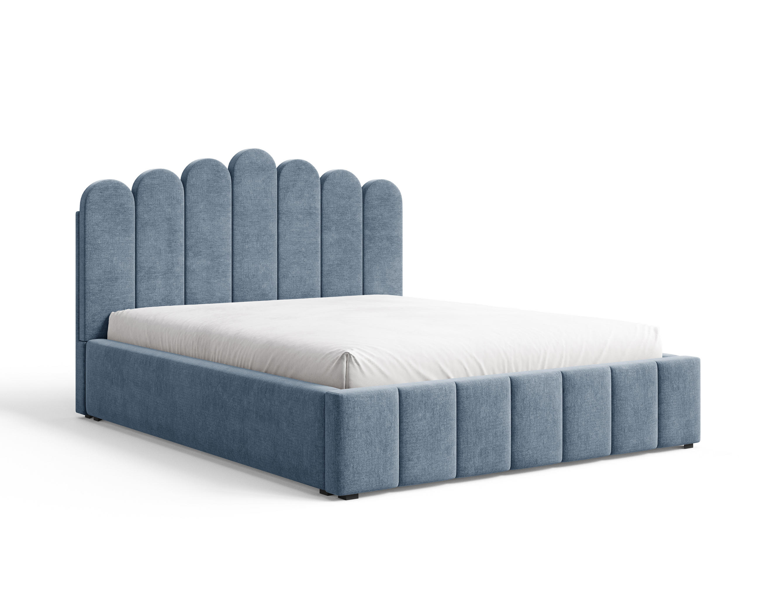 POLSTERBETT 03 180 x 200 cm – Tresor – Bett mit Gasdruckfedern und Stauraum - Blau, Holz (198/200cm) - ROYAL24_MARKT