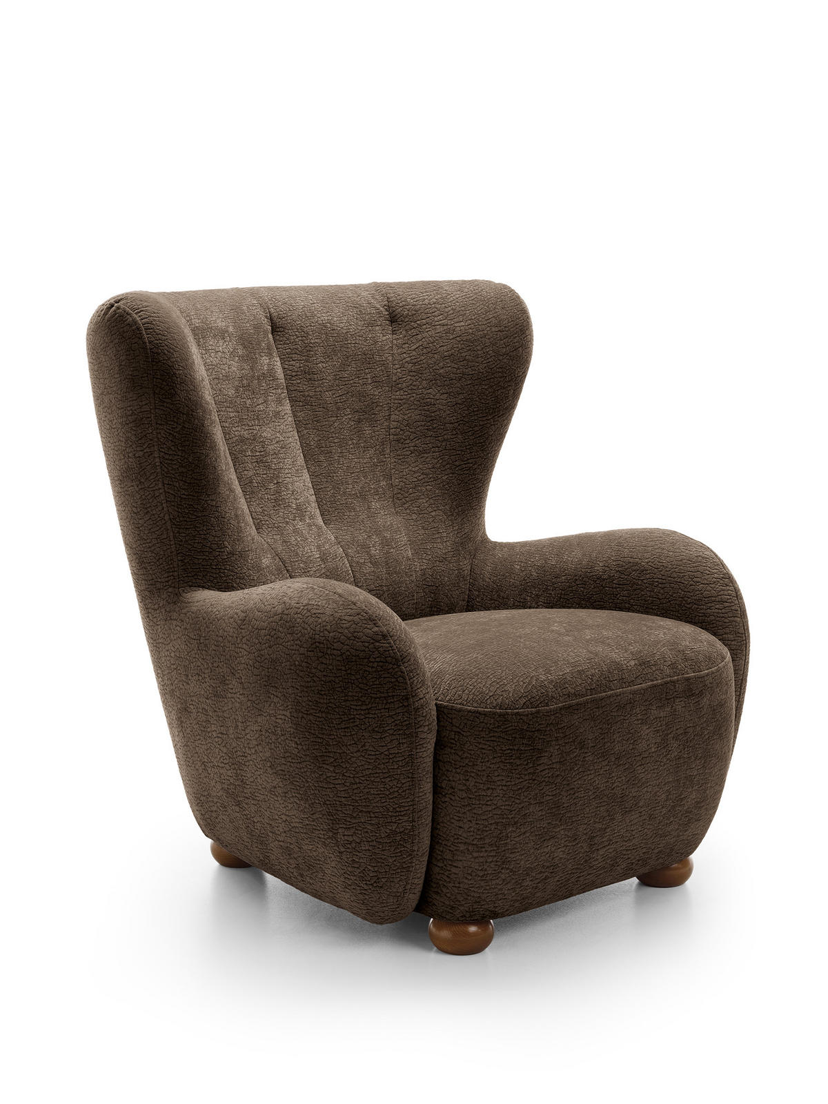 SESSEL MIST, Polstersessel Klassisch Loungesessel, Chenille-Stoff Braun - Braun, Holz/Holzwerkstoff (88/91/100cm) - MASSENO