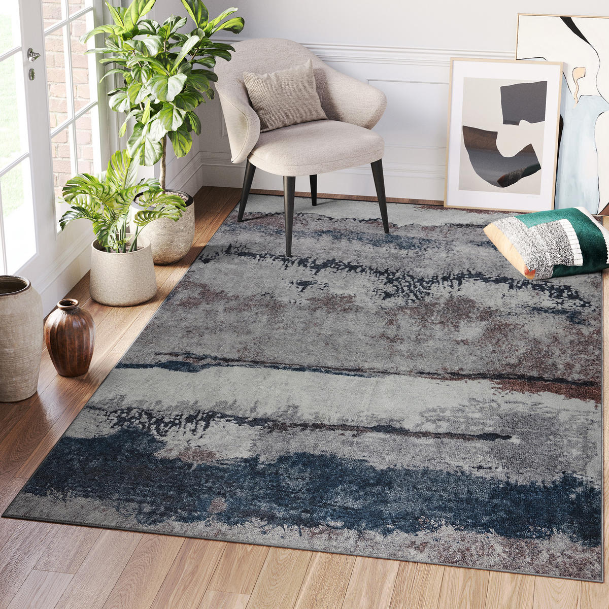 TEPPICH RITZ Grau 80/150 cm - Grau, Textil (80/150cm) - Tapiso