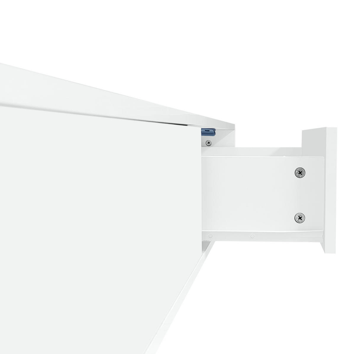 COUCHTISCH 115/55/34 cm in Weiß mit 2 Schubladen und LED-Beleuchtung - Weiß, Holzwerkstoff (115/55/34cm) - Flora Grace