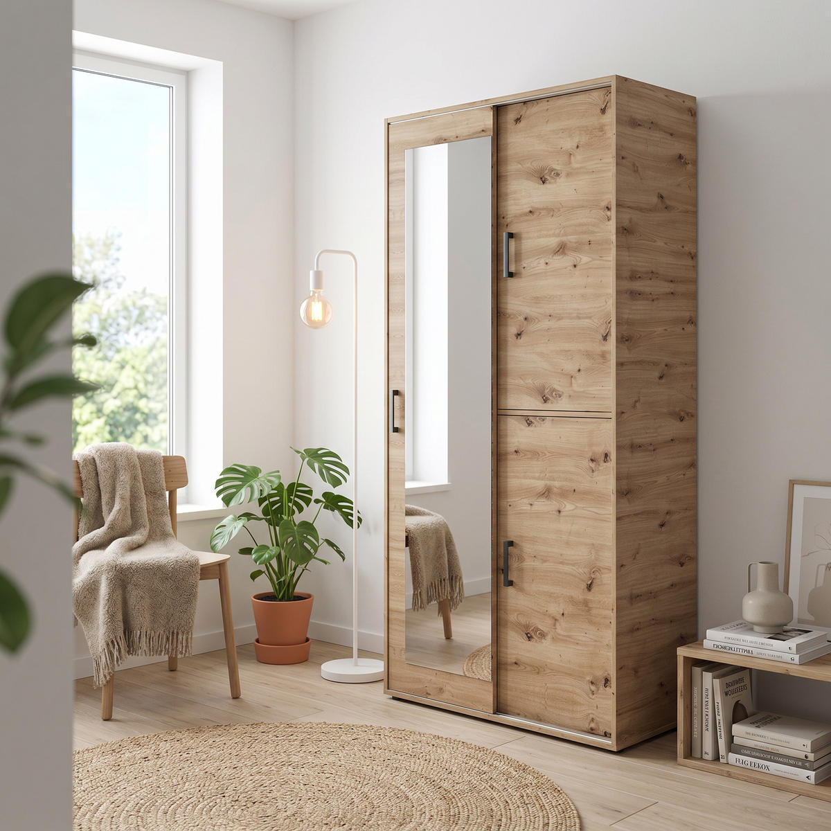 GARDEROBENSCHRANK BENVENO 100/21040 Modern Garderobenschrank Eiche Artisan - Eiche Artisan, Holzwerkstoff (100/210/40cm) - MASSENO