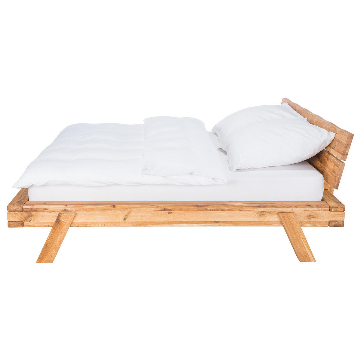MASSIVHOLZBETT - Eichefarben, Holz (180/200cm) - home24