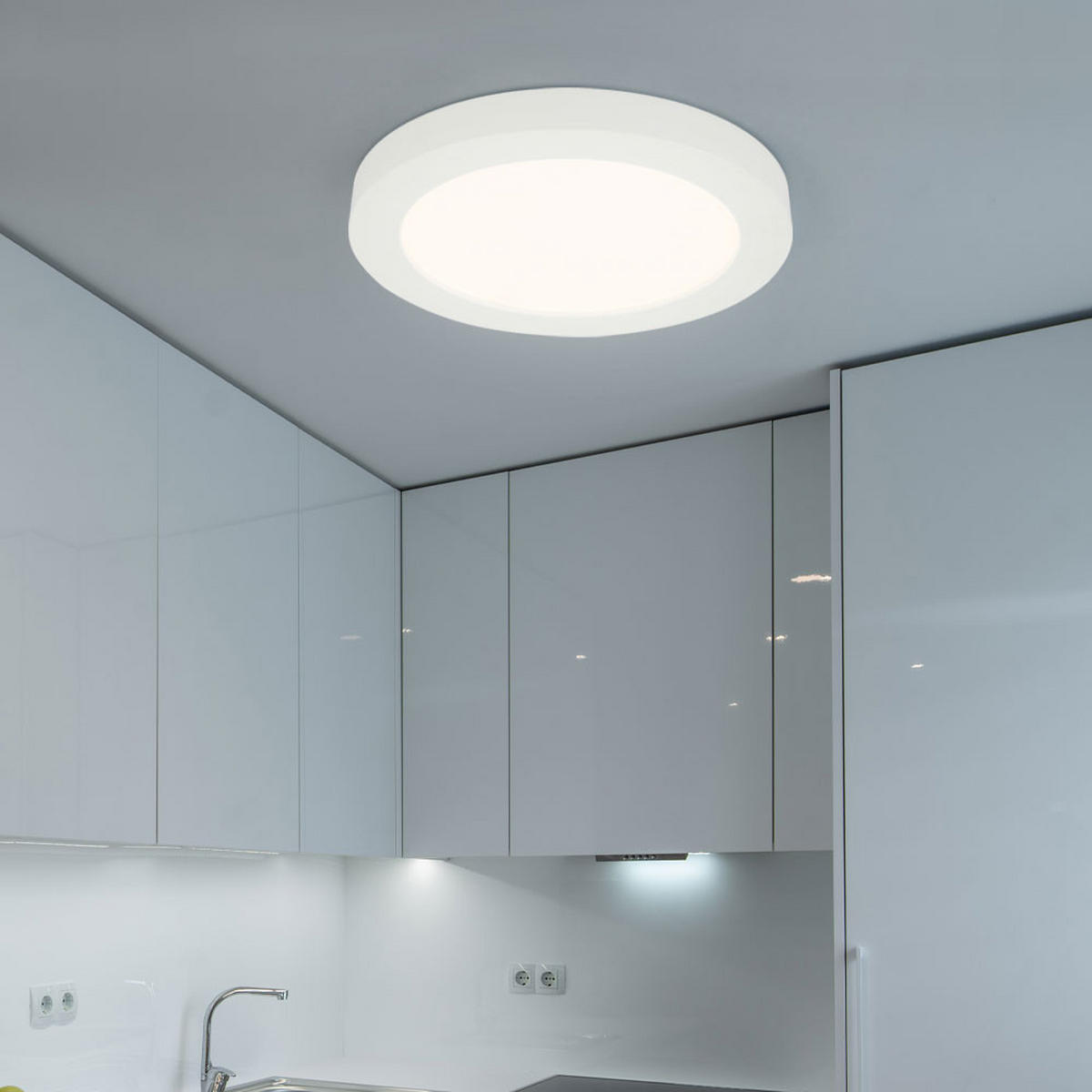 LED DECKENLEUCHTE Paula Weiß Kunststoff - Weiß, Kunststoff (24.5/24.5/3.5cm)