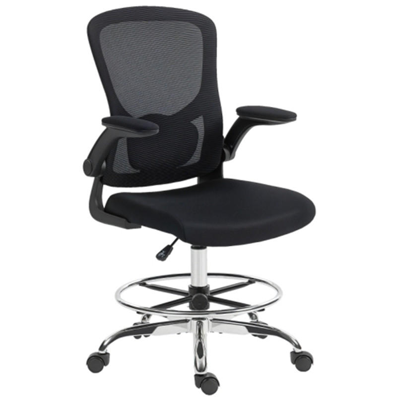 DREHSTUHL Ergonomisch Schwarz, höhenverstellbar & drehbar, Metall-Polyester-Bezug, 60 x 60 x 132 cm - Schwarz, Metall (60/132/60cm) - Albatros