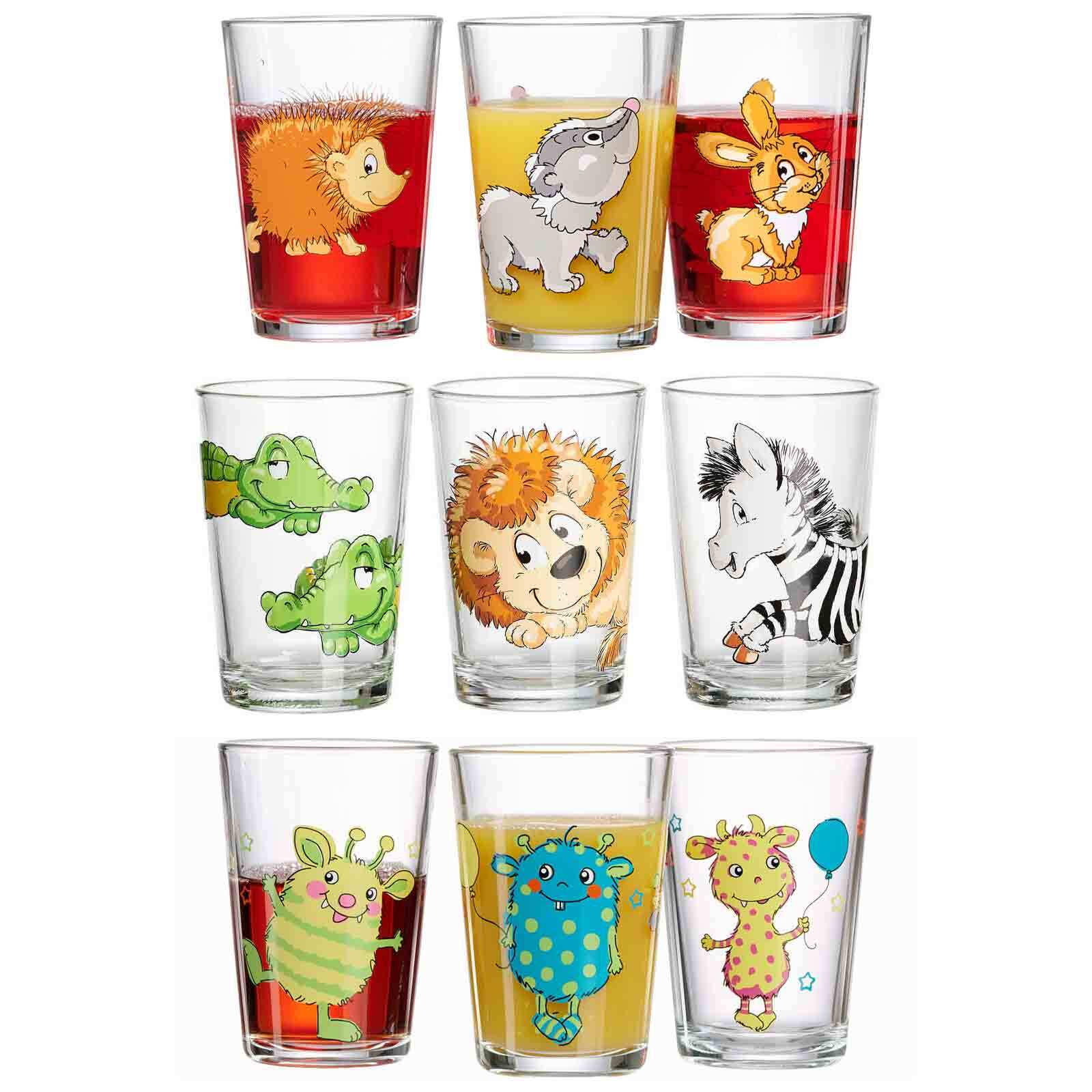 KINDERGLÄSER Wald/Zoo/Monster bunt 205 ml 9er Set - Multicolor, Glas (0.205L) - Ritzenhoff Breker
