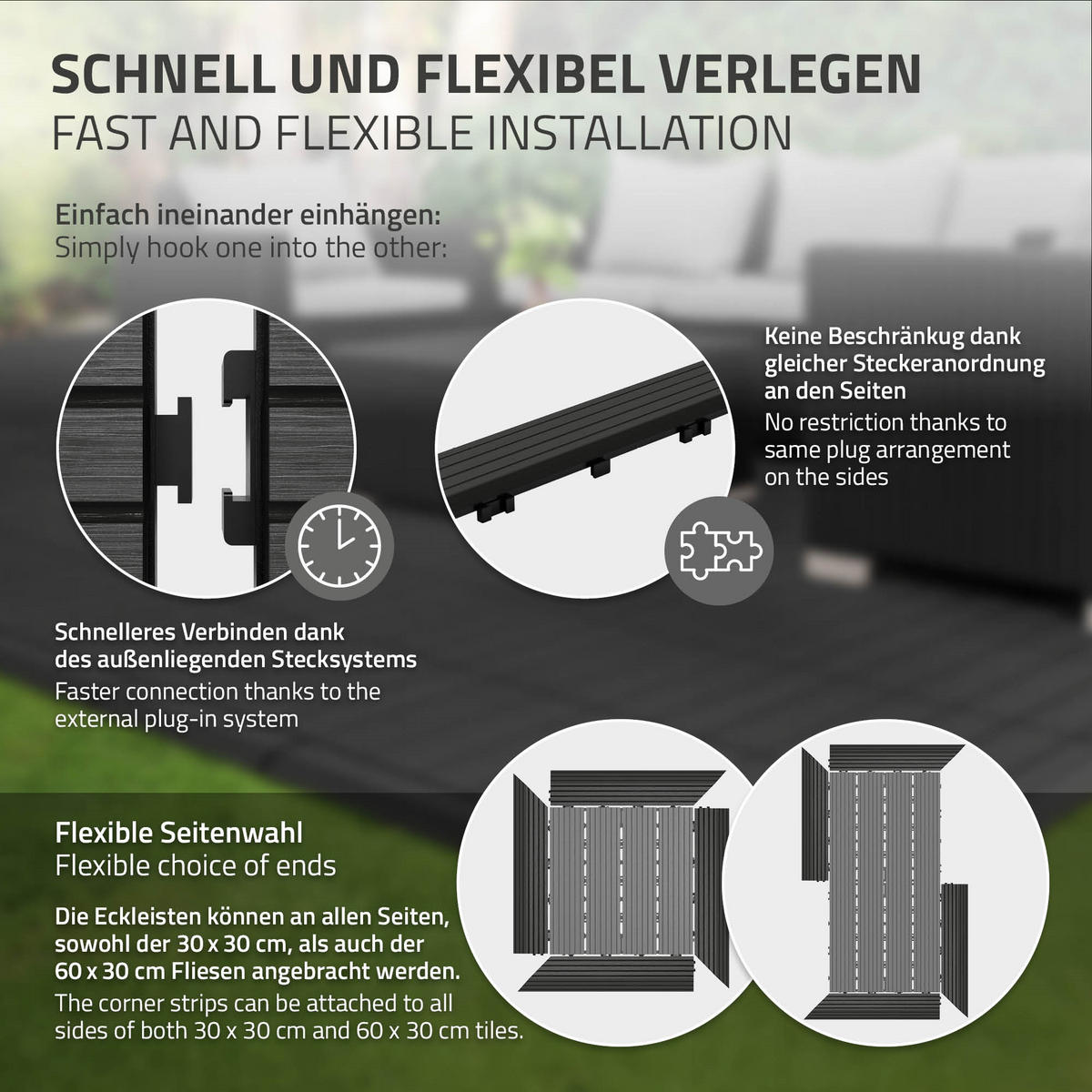 ABSCHLUSSLEISTE WPC Ecke links Anthrazit - Anthrazit, Holzwerkstoff (38/2/7.5cm) - ML-DESIGN