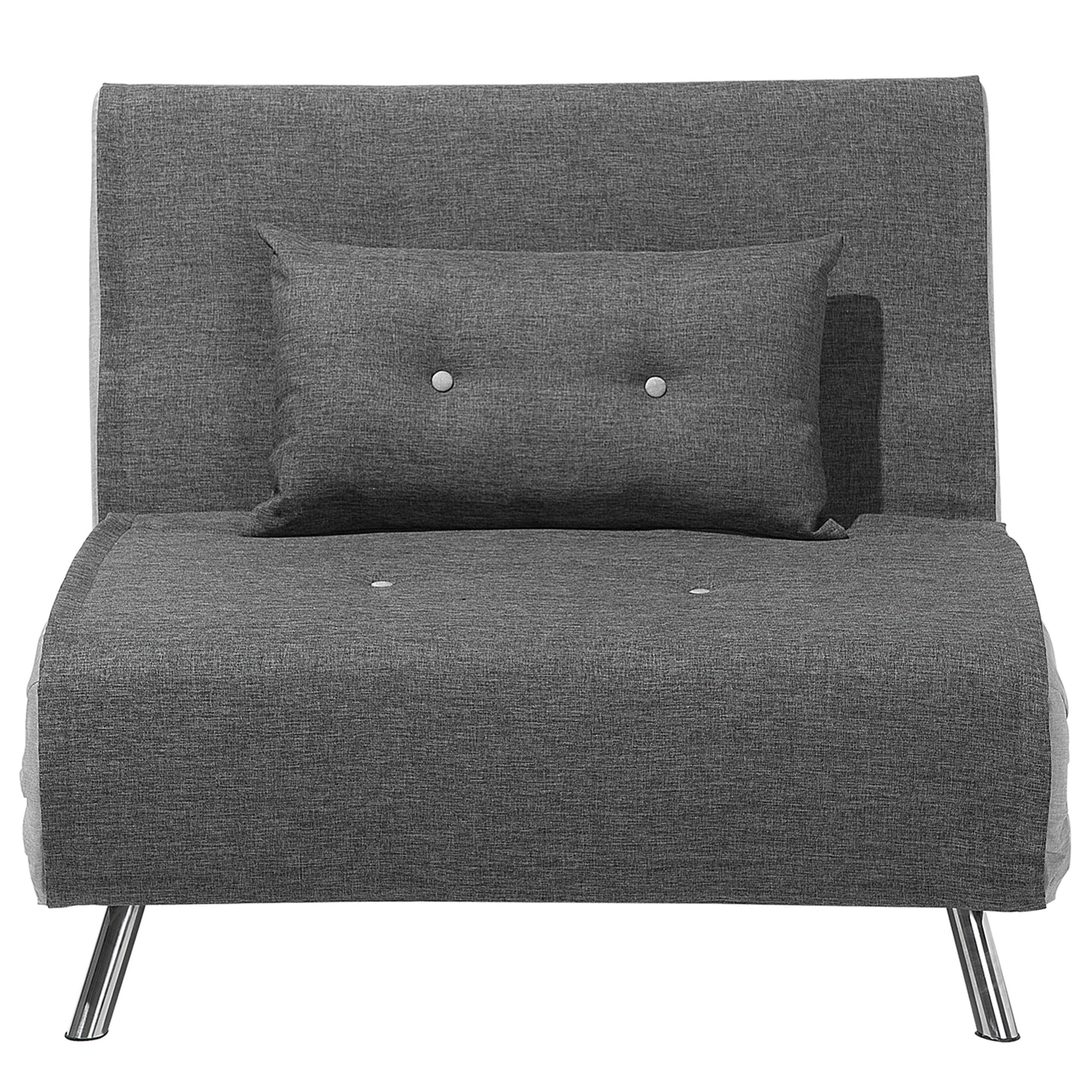 1-SITZER-SCHLAFSOFA Polyester Grau Farris - Dunkelgrau, Textil (100/89/191cm) - Beliani
