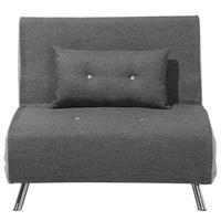 1-SITZER-SCHLAFSOFA Polyester Grau Farris - Dunkelgrau, Textil (100/89/191cm) - Beliani