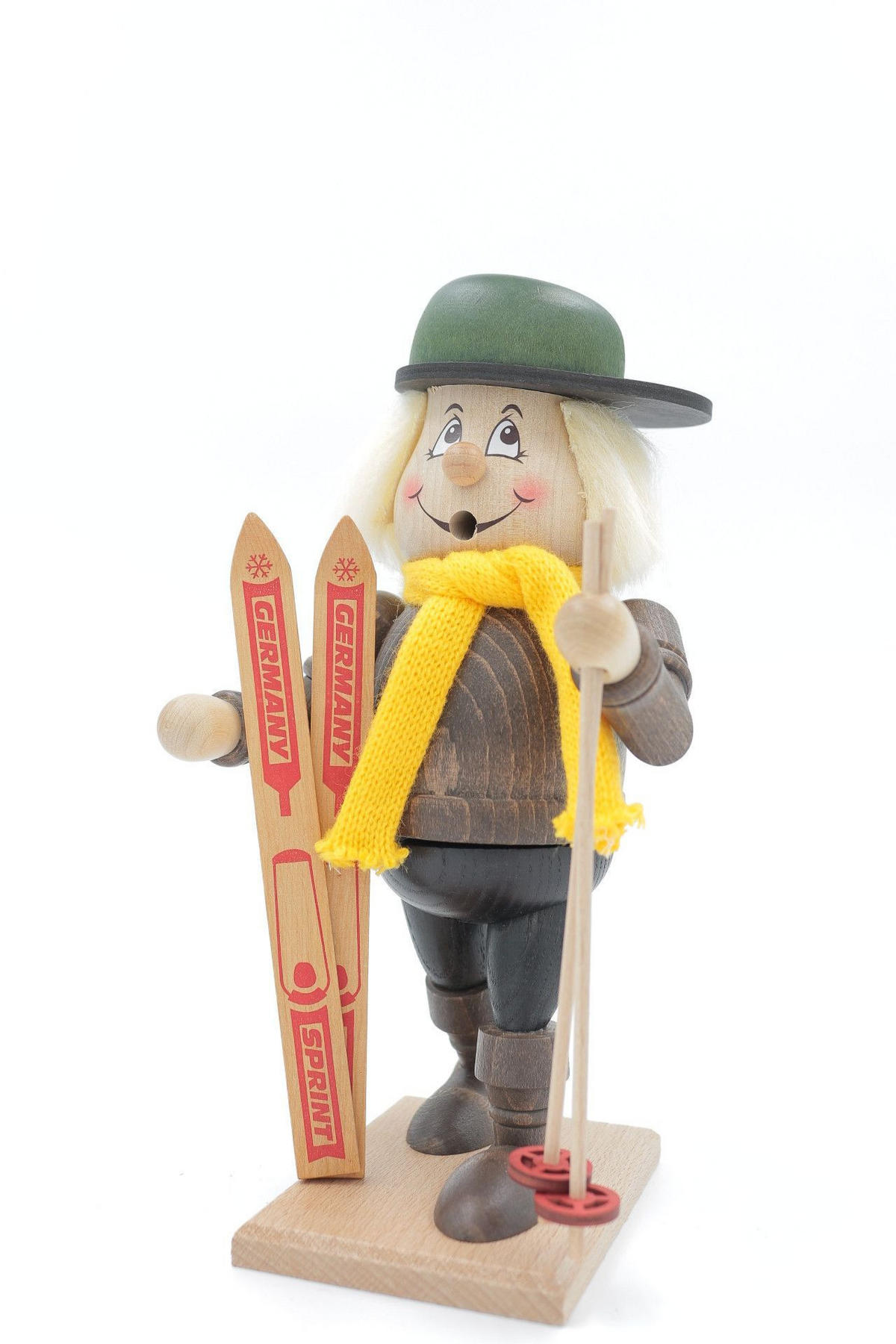 RAUCHFIGUR Wichtel Skifahrer 23 cm - Multicolor, Holz (11/23/0.1cm)