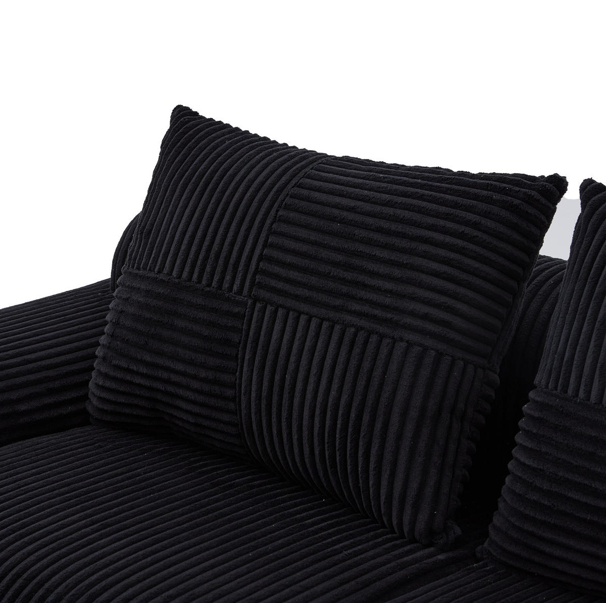 MODULSOFA 3-Sitzer 268 x 174 cm Corduroy Black - Schwarz, Kunststoff (174/80/268.1cm) - Meubliv