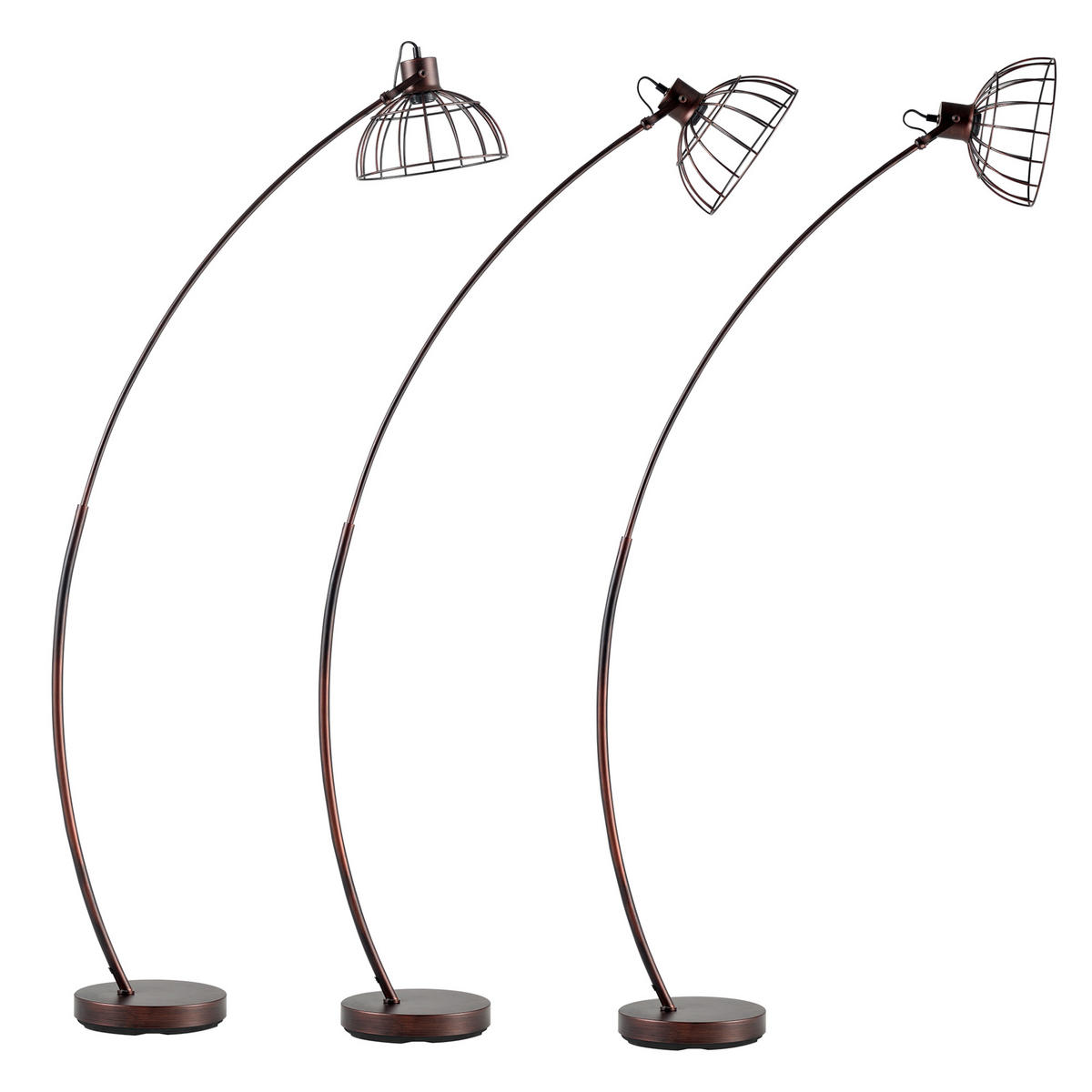 STEHLEUCHTE Portsmouth - Braun, Metall (25/25/160cm) - lux.pro