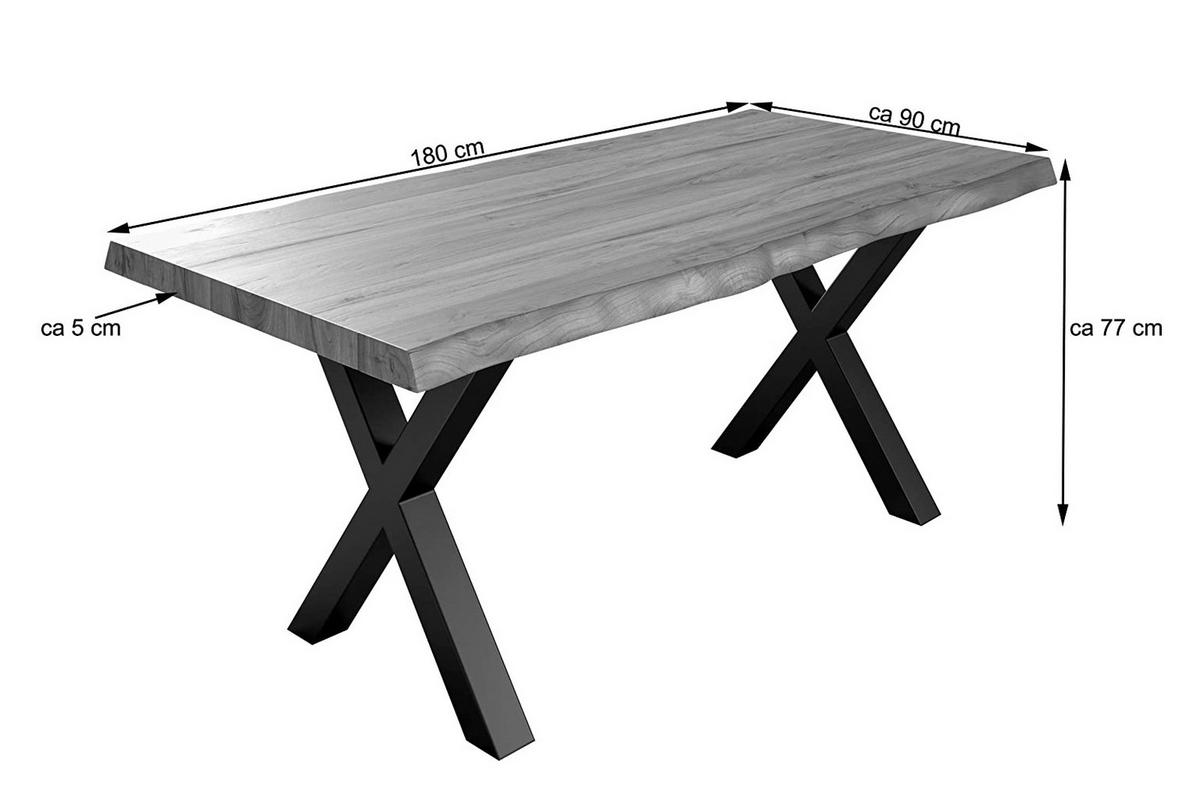 ESSTISCH XEREZ - Beige/Silberfarben, Holz/Metall (90/180/79cm) - SAM