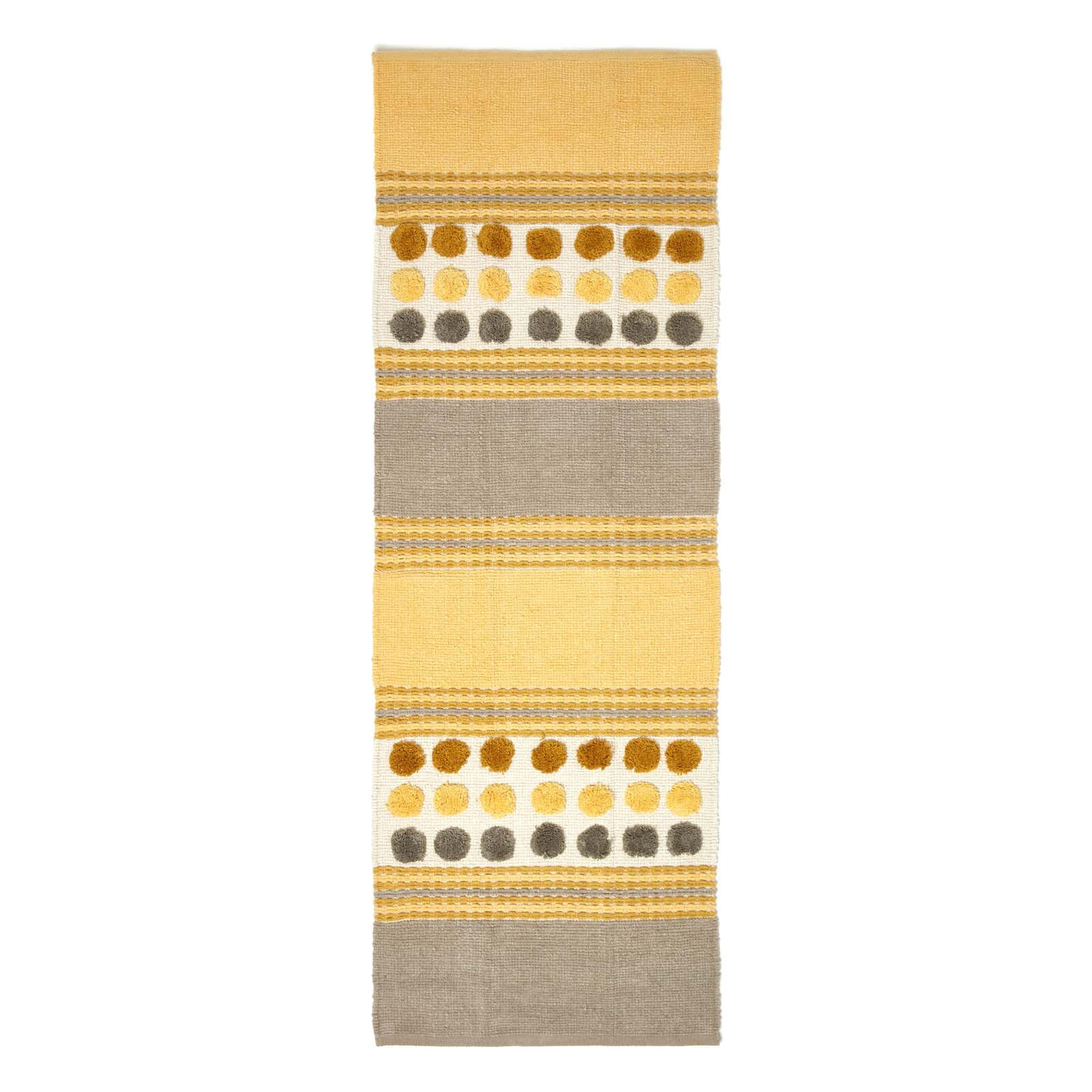 BAUMWOLL-TEPPICHLÄUFER Chenille gemustert 66/200 cm - Currygelb, Textil (66/200cm) - Homescapes